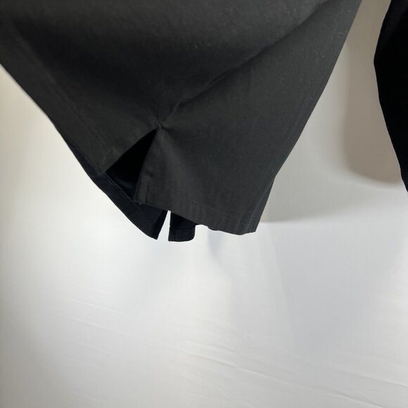 Chicos Top Blouse XL Solid Black White Embroidered Balloon Sleeve Bohemian - Picture 5 of 8